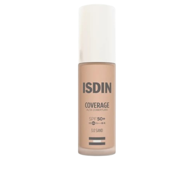 Fond de ten cu acoperire medie spre mare ISDIN COVERAGE SPF50+ 3.0 sand 30 g Fond de ten cu acoperire medie spre mare ISDIN COVERAGE SPF50+ 3.0 sand 30 g