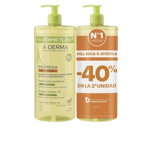 Set Ulei de dus hidratant si calmant A-DERMA EXOMEGA CONTROL 2000 ml Set Ulei de dus hidratant si calmant A-DERMA EXOMEGA CONTROL 2000 ml