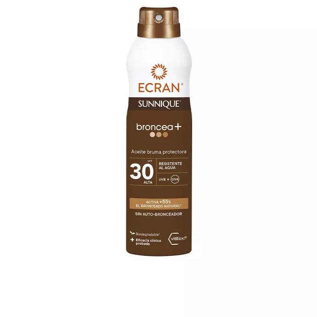 Spray cu protectie solara pentru corp ECRAN SUNNIQUE BRONCEA+ SPF30 250 ml