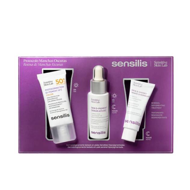 Set cosmetice faciale pentru corectarea petelor pigmentare Sensilis SKIN D-PIGMENT [SERUM ATX B3] 60 ml