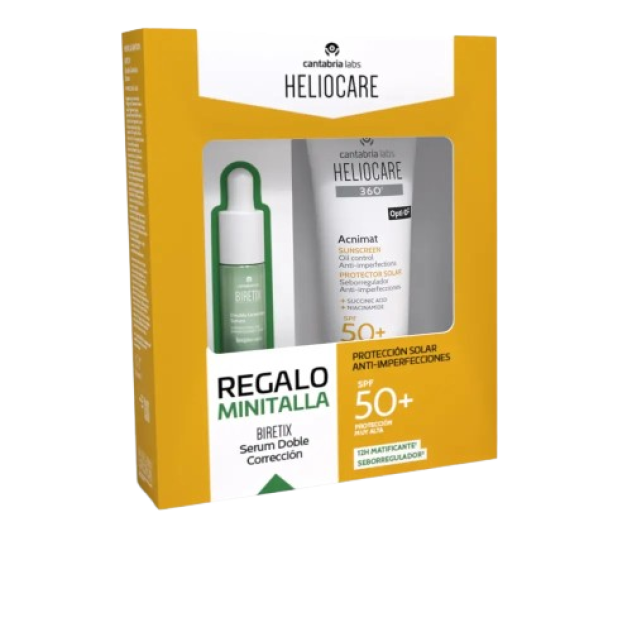 Set Protectie solara pentru ten predispus la imperfectiuni HELIOCARE 360° ACNIMAT PROTECTOR SOLAR SPF50+ 60 ml