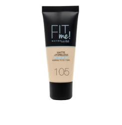 Fond de ten anti-pori cu finisaj mat Maybelline FIT ME! #105 natural ivory 30 ml