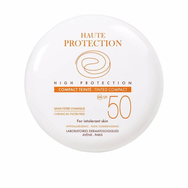 SOLAIRE COMPACTO con color alta protección SPF50 #dorado 10 gr