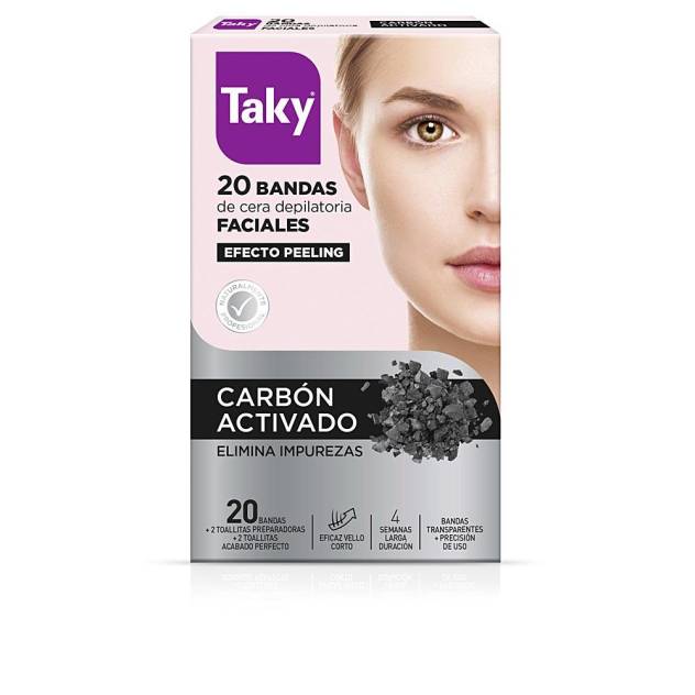 CARBON ACTIVADO bandas cera faciales depilatorias 20 u