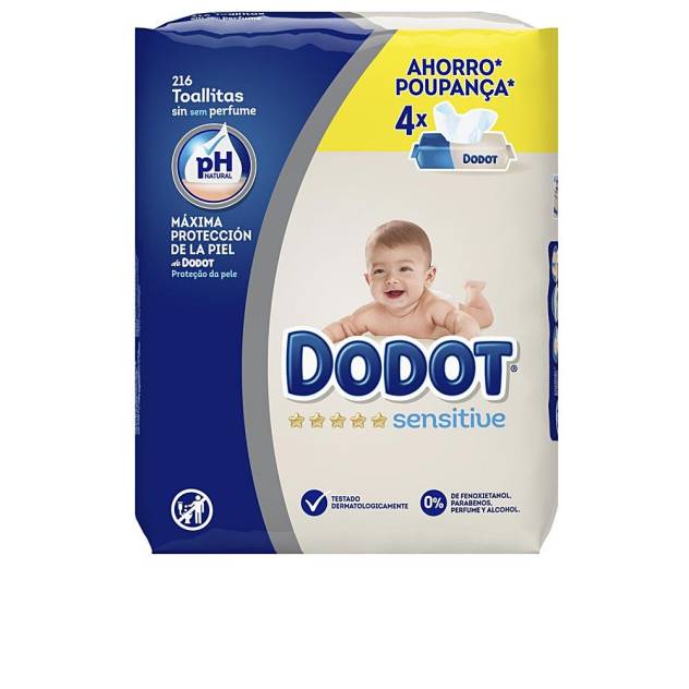 DODOT SENSITIVE PH natural toallitas húmedas 216 u