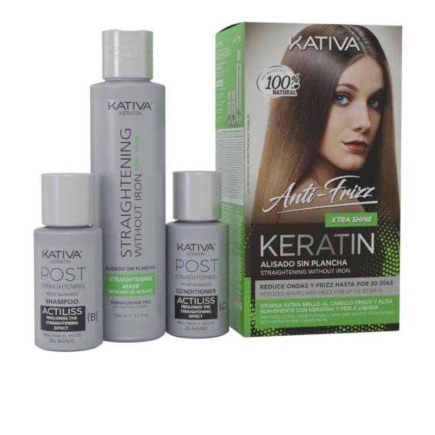 Set pentru indreptarea parului KATIVA KERATIN ANTI-FRIZZ 3 buc