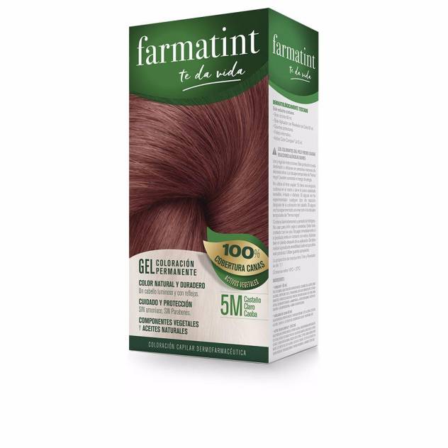 FARMATINT GEL coloración permanente #5m-castaño claro caoba 5 u