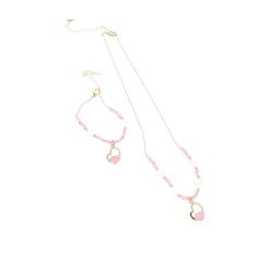 COLLAR Y PULSERA CORAZONES lote 2 pz
