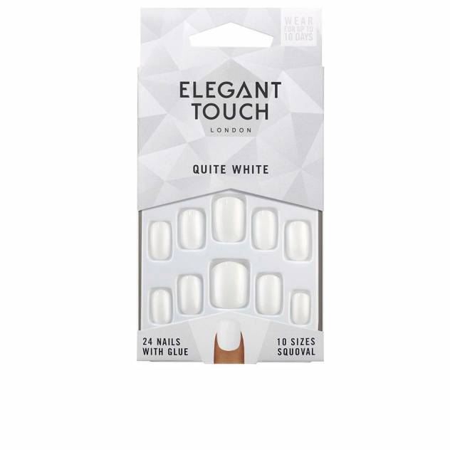 POLISHED COLOUR nails with glue squoval #quite white