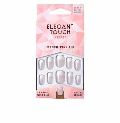 FRENCH pink 24 nails with glue square 103 #M