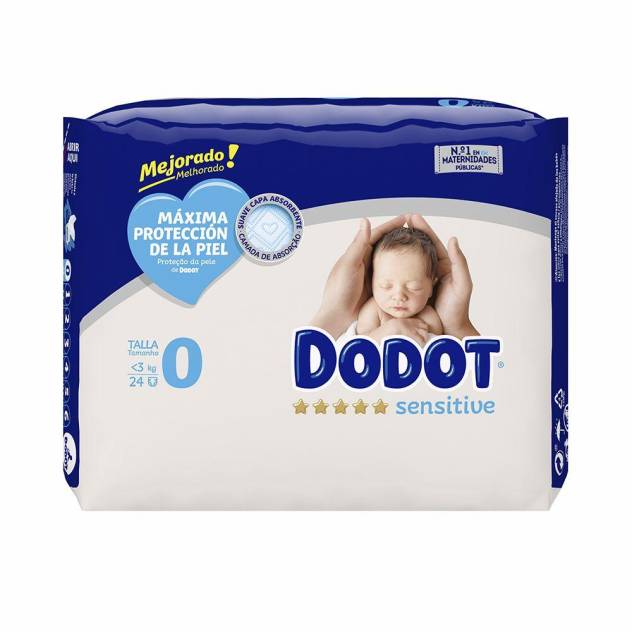 DODOT SENSITIVE RN talla 0 pañales menos 3 kg 24 u