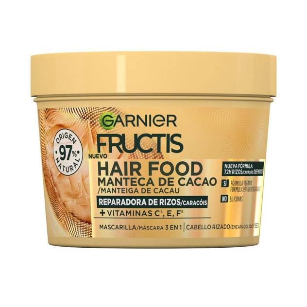 FRUCTIS HAIR FOOD manteca de cacao mascarilla rizos nutridos 390 ml