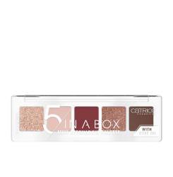 5 IN A BOX mini eyeshadow palette #060-vivid burgundy look