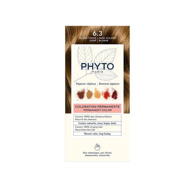PHYTOCOLOR #6.3-rubio oscuro dorado 4 u