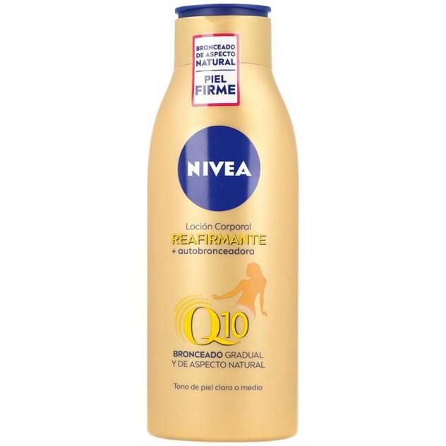 Q10+ reafirmante y autobronceadora body milk 400 ml