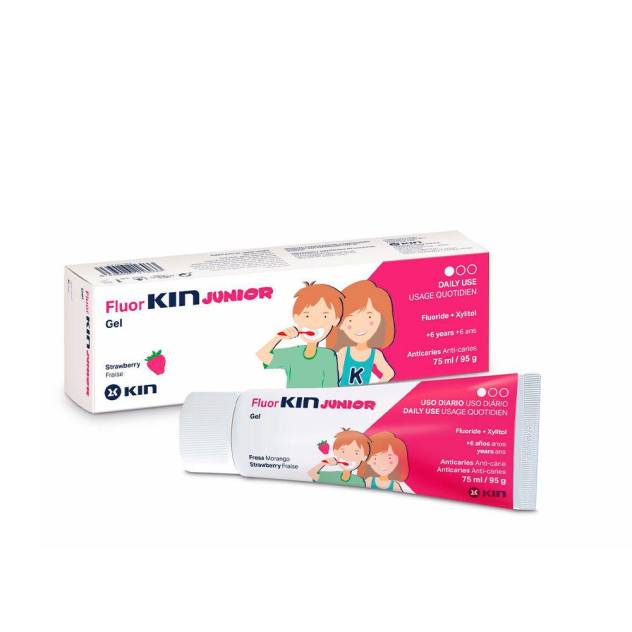 FLUORKIN JUNIOR gel dentífrico #fresa 75 ml FLUORKIN JUNIOR gel dentífrico #fresa 75 ml