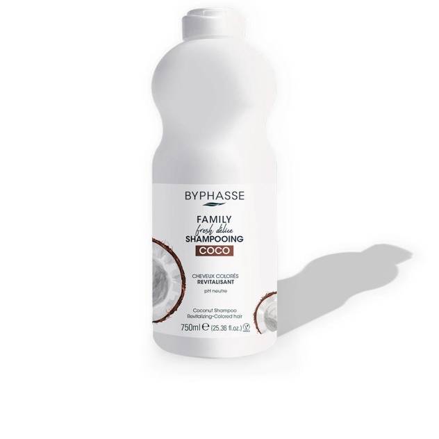 Sampon pentru parul vopsit cu extract de nuca de cocos BYPHASSE FAMILY FRESH DELICE 750 ml