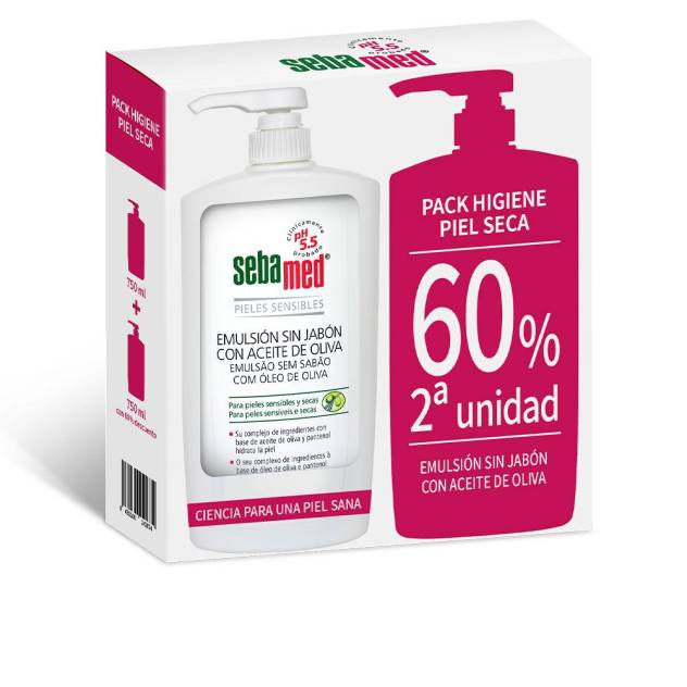 EMULSIÓN SIN JABÓN gel de baño con aceite de oliva duo 2 x 750 ml