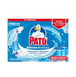 PATO WC DISCOS ACTIVOS x 2 recambios #frescor marino 12 u