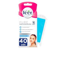 BANDAS DE CERA PURE facial piel sensible 40 u