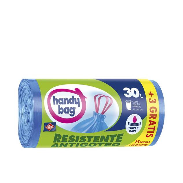 HANDY BAG ANTIBACTERIAS bolsa basura 30 litros 18 u