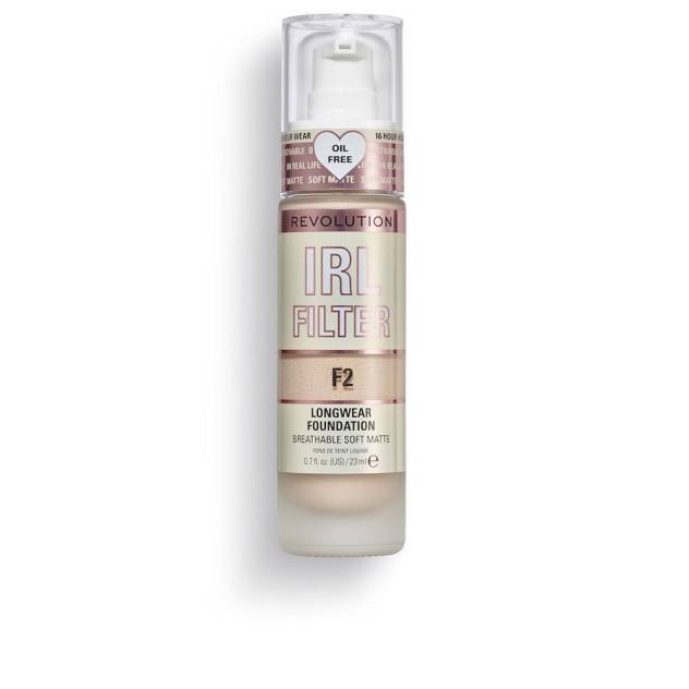 Fond de ten fara ulei cu acoperire medie si finisaj mat Revolution IRL FILTER F2 23 ml Fond de ten fara ulei cu acoperire medie si finisaj mat Revolution IRL FILTER F2 23 ml