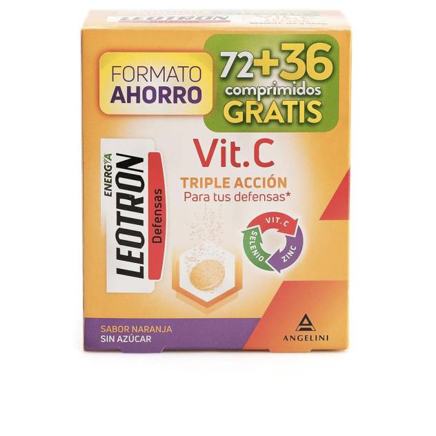 VITAMINA C triple acción comprimidos efervescentes 72 + 36 de regalo #Naranja 54 u