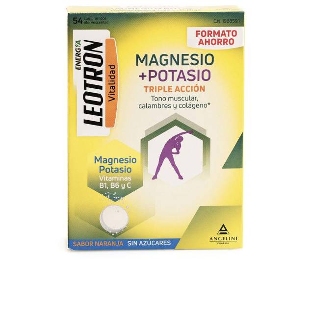 ENERGÍA MAGNESIO + POTASIO triple acción comprimidos efervescentes #Naranja 54 u