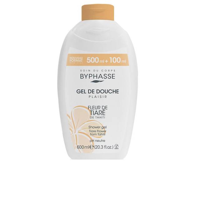 Gel de dus revigorant cu extract de floare de tiare BYPHASSE PLAISIR GEL DE DUCHA 600 ml