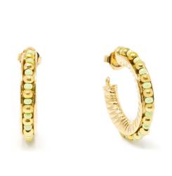 ETIOPIA VERDE 3CM pendientes #oro brillo 1 u