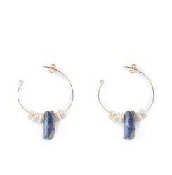 LAO BLUE 4CM pendientes #oro brillo 1 u