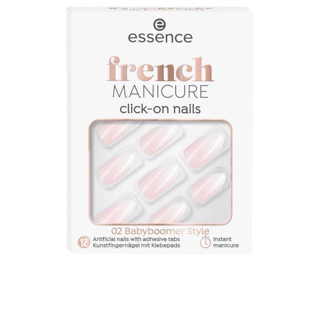 FRENCH manicure click-on nails artificiales #02-babyboomer style 12 u