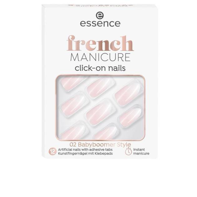 FRENCH manicure click-on nails artificiales #02-babyboomer style 12 u