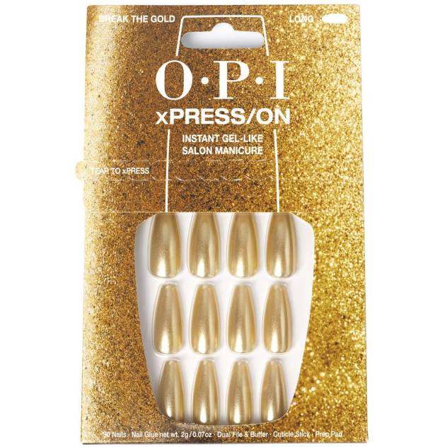 OPI xPRESS/ON Uñas Artificiales Nail Art #Break the Gold 30 u