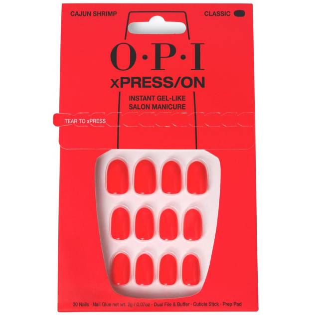 OPI xPRESS/ON Uñas Artificiales Tonos Icónicos #Cajun Shrimp 30 u