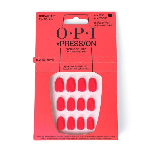 OPI xPRESS/ON Uñas Artificiales Tonos Icónicos #Strawberry Margarita 30 u