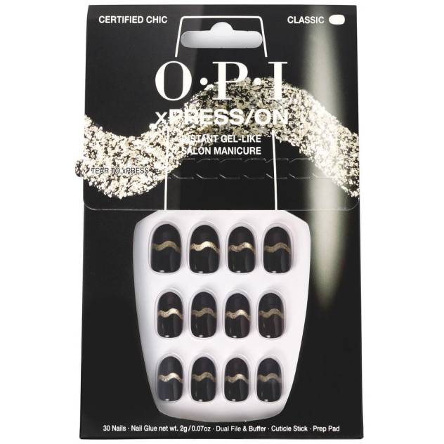 OPI xPRESS/ON Uñas Artificiales Nail Art #Certified Chic 30 u