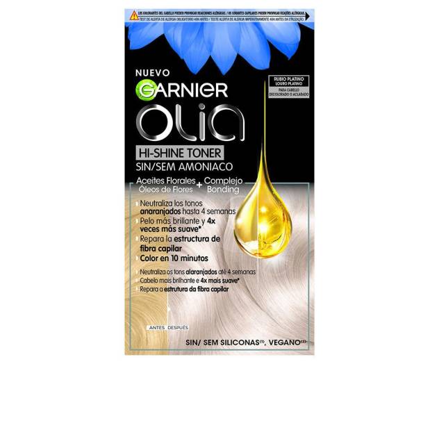 OLIA HI SHINE TONER coloración semipermanente neutralizador de tonos #10.01 rubio platino 3 pz