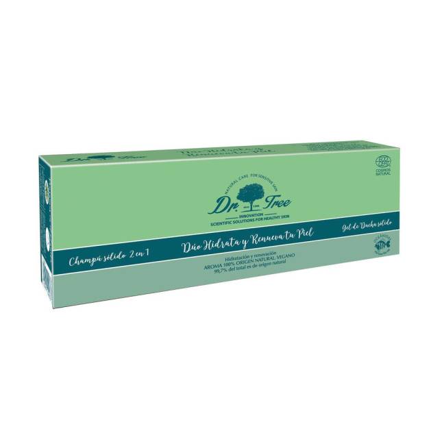 CHAMPÚ Y GEL SÓLIDOS NATURAL HIDRATA Y RENUEVA PIEL SENSIBLE ESTUCHE 2 pz