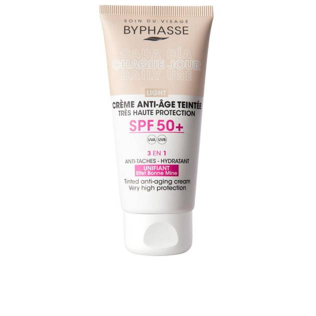 Crema faciala anti-imbatranire cu pigmenti de culoare BYPHASSE CREMA FACIAL SPF50+ #Light 50 ml