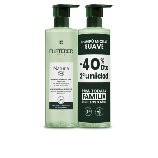 NATURIA champú micelar ultra suave sin sulfatos pack 2 x 400 ml