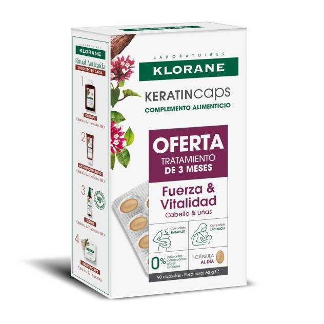 KERATINCAPS cápsulas para fortalecer y revitalizar el cabello pack 3 x 30 u