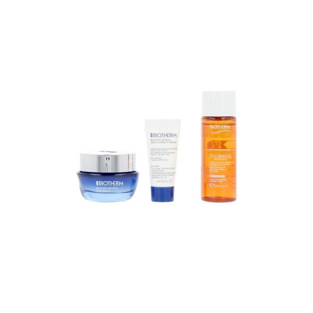 Set anti-imbatranire cu efect iluminator si regenerant Biotherm BLUE RETINOL CONTORNO DE OJOS ESTUCHE 3 buc
