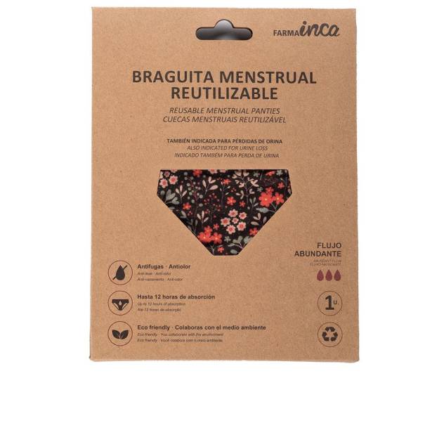 BRAGUITA MENSTRUAL absorción super #flores talla S 1 u