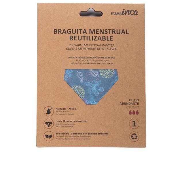 BRAGUITA MENSTRUAL absorción super #azul talla S 1 u