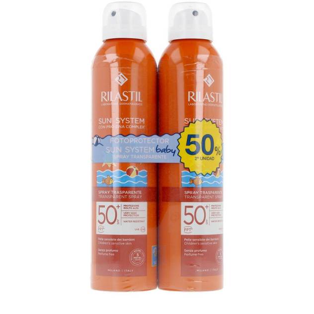 SUN SYSTEM SPF50+ BABY spray transparente pack 2 x 200 ml