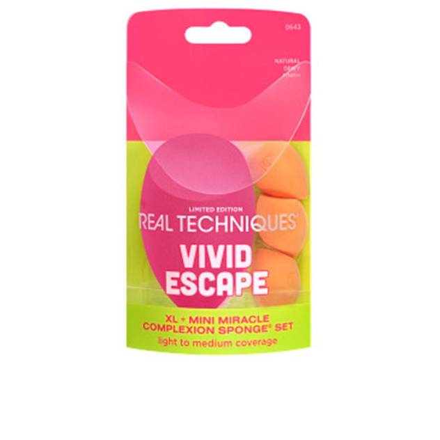 VIVID ESCAPE XL + MINI MIRACLE COMPLEXION SPONGE ESTUCHE 4 pz