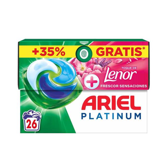 ARIEL PLATINUM SENSACIONES 3en1 detergente 26 cápsulas