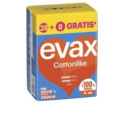 EVAX COTTONLIKE compresas super alas 36 u