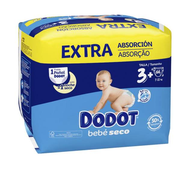 DODOT ETAPAS EXTRA talla 3 pañales 7-11 kg 66 u DODOT ETAPAS EXTRA talla 3 pañales 7-11 kg 66 u